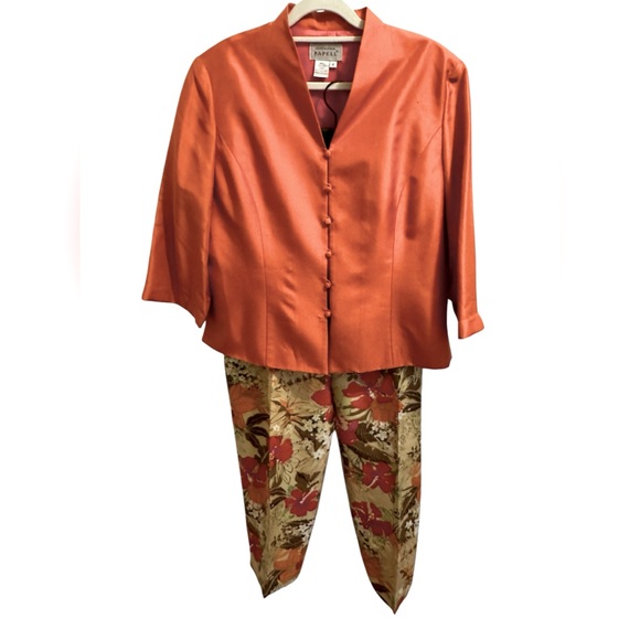 Adrianna Papell Pants - VINTAGE SILK women’s pant suit size 16 Adrianna Papéll colorful